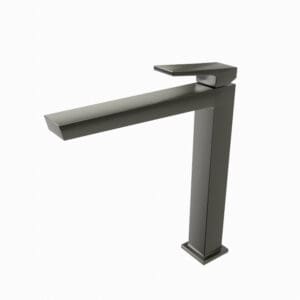 SQUARE Lavabo Bataryası Brushed Titanium
