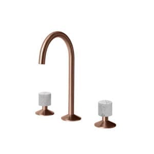 LIGNAGE Lavabo Bataryası Brushed Copper Carrara