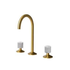 LIGNAGE Lavabo Bataryası Brushed Gold Carrara